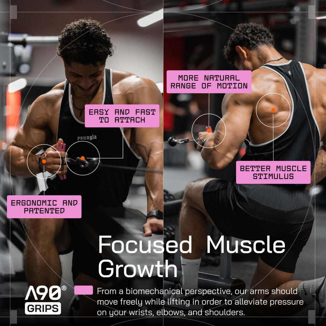 Limited-edition A90 Pink Grips. Engineered for ergonomic support and bold training vibes.