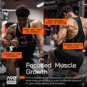 Maximize workouts with A90 Grips. Boost grip power, reduce joint stress, and access video tips.