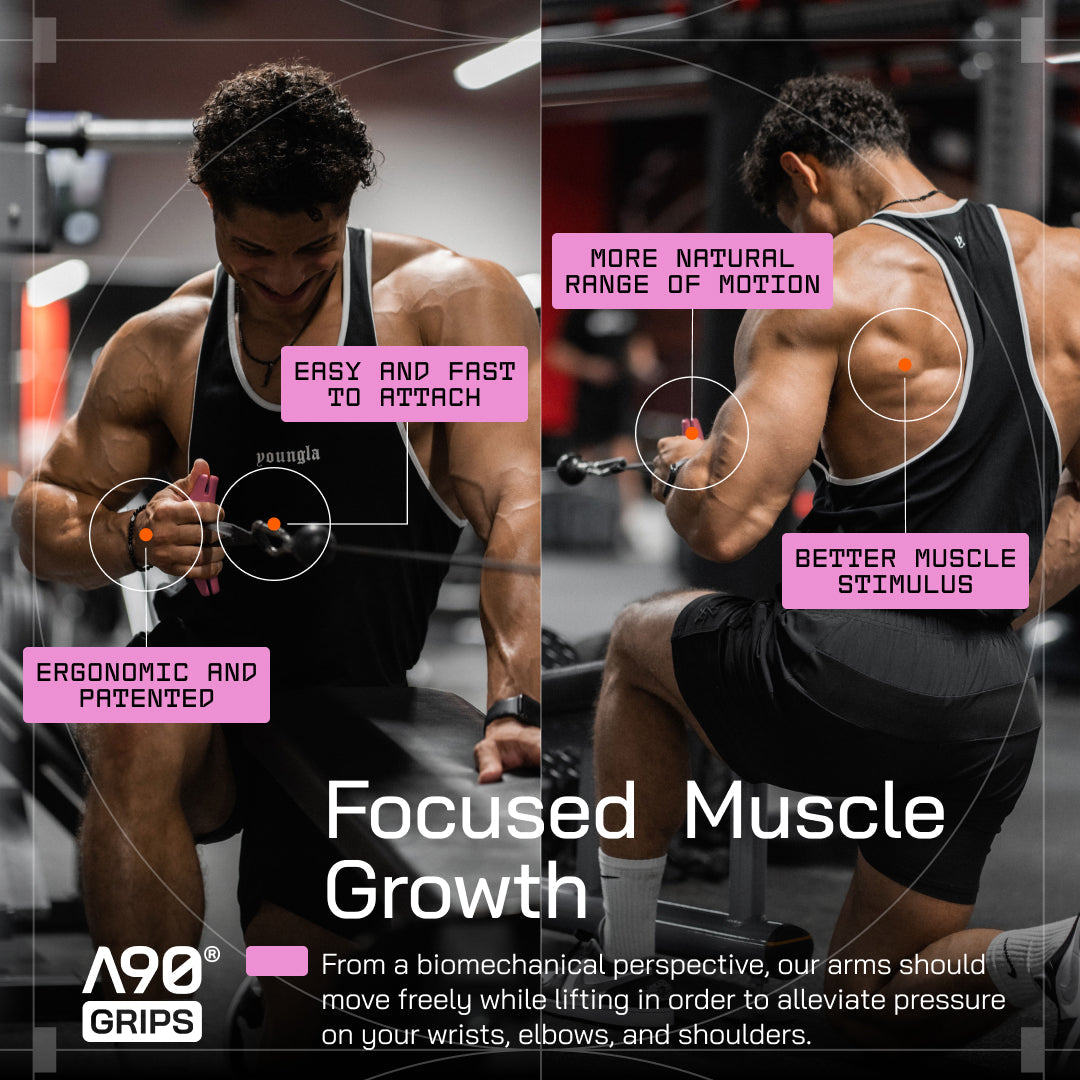 Limited-edition A90 Pink Grips. Engineered for ergonomic support and bold training vibes.
