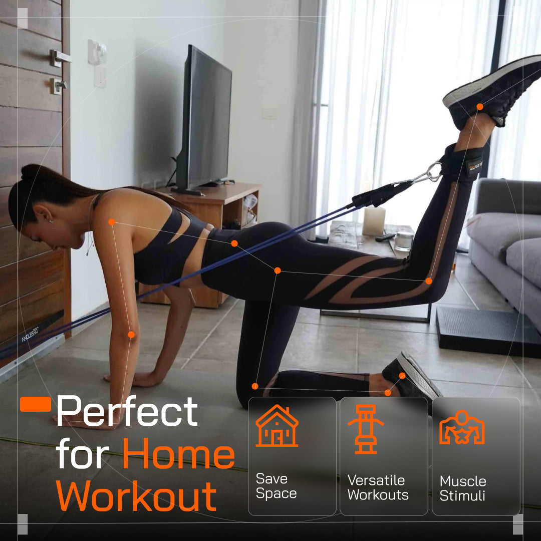 A90 Ankle Straps support leg day and wrist rehab from home. Includes 2 straps and guided videos.