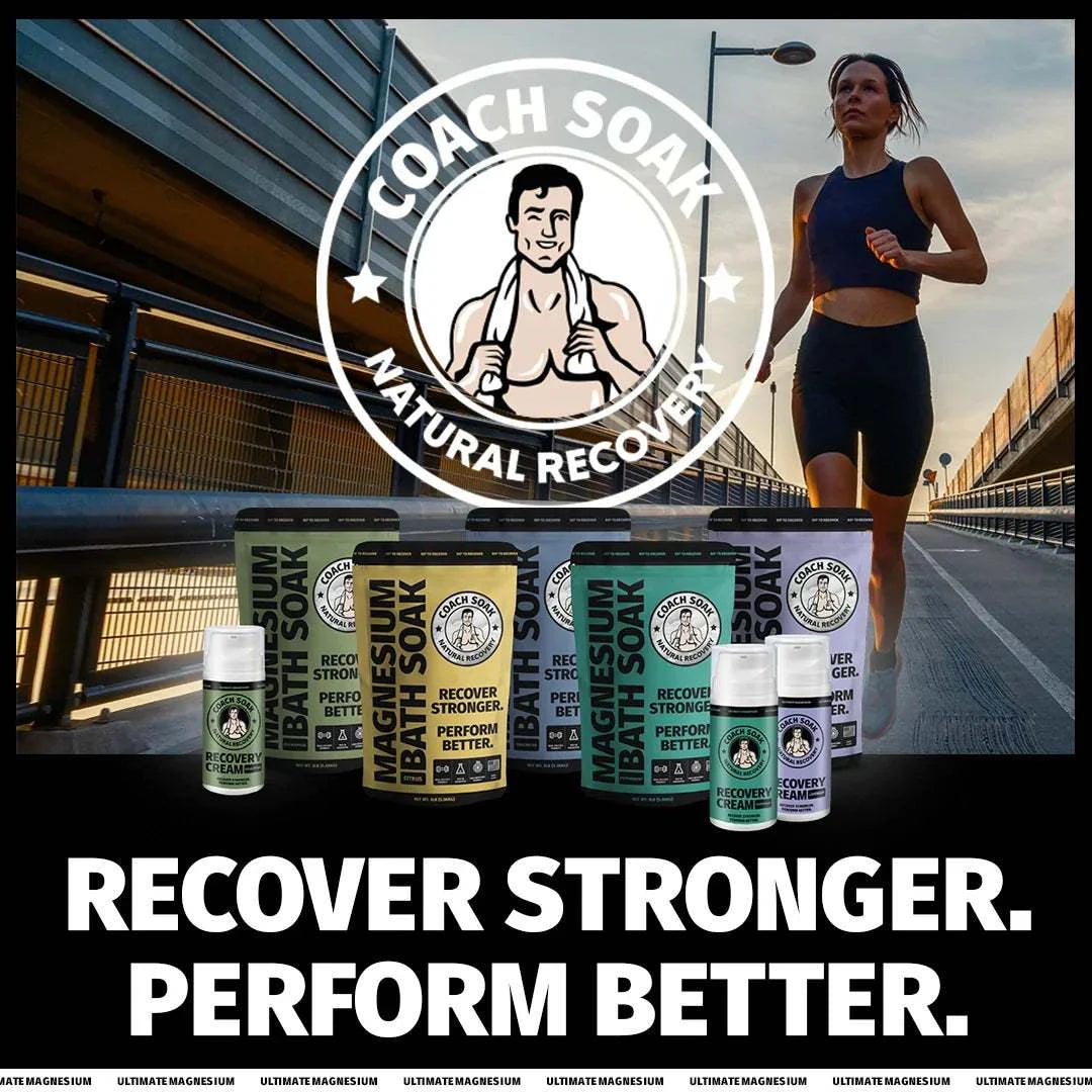 Soothe post-workout aches with Coach Soak Magnesium Recovery Cream—magnesium-powered relief when you need it most.