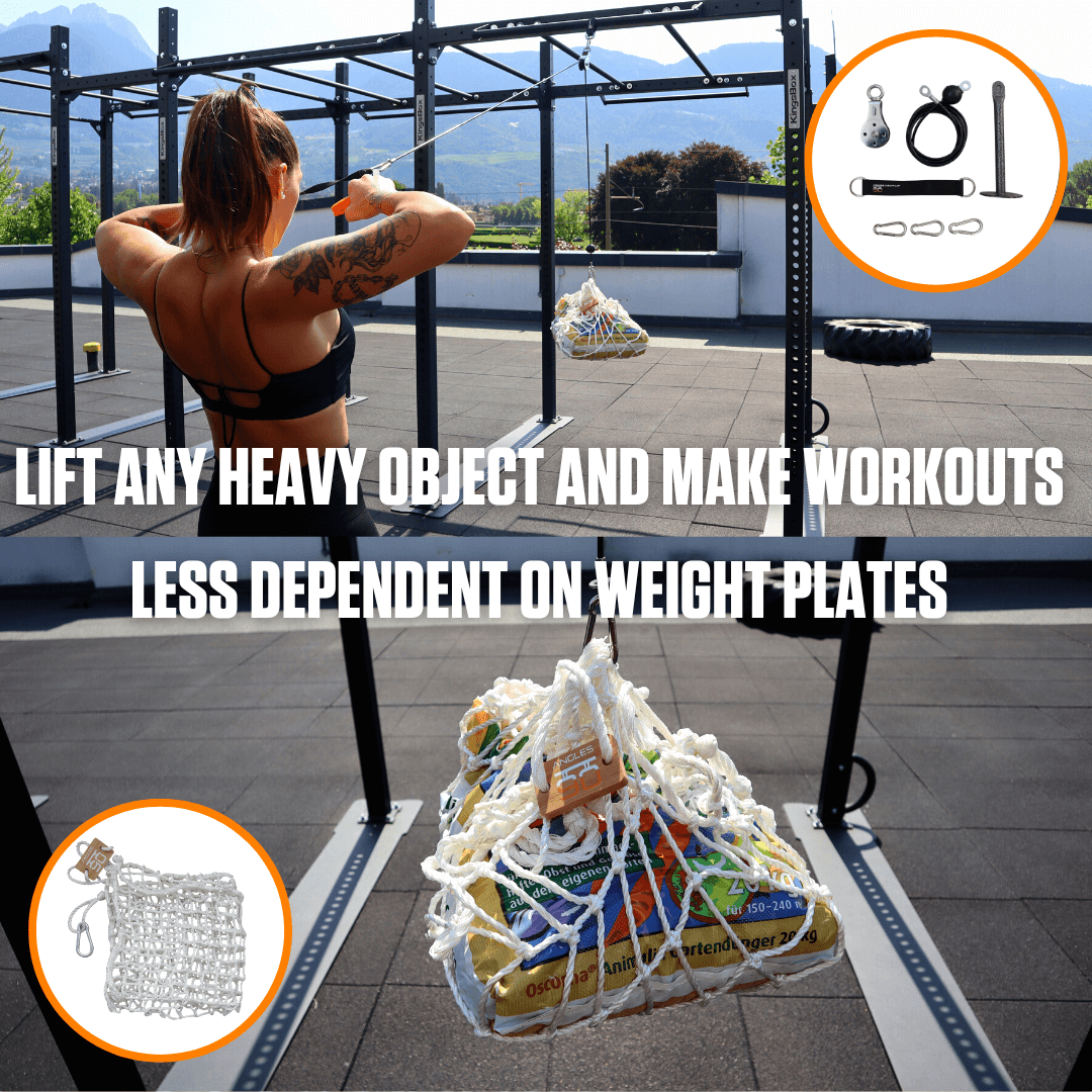 Build custom home weights with the A90 Homemade Weight. Includes carabiner, 440lb net, and logo.