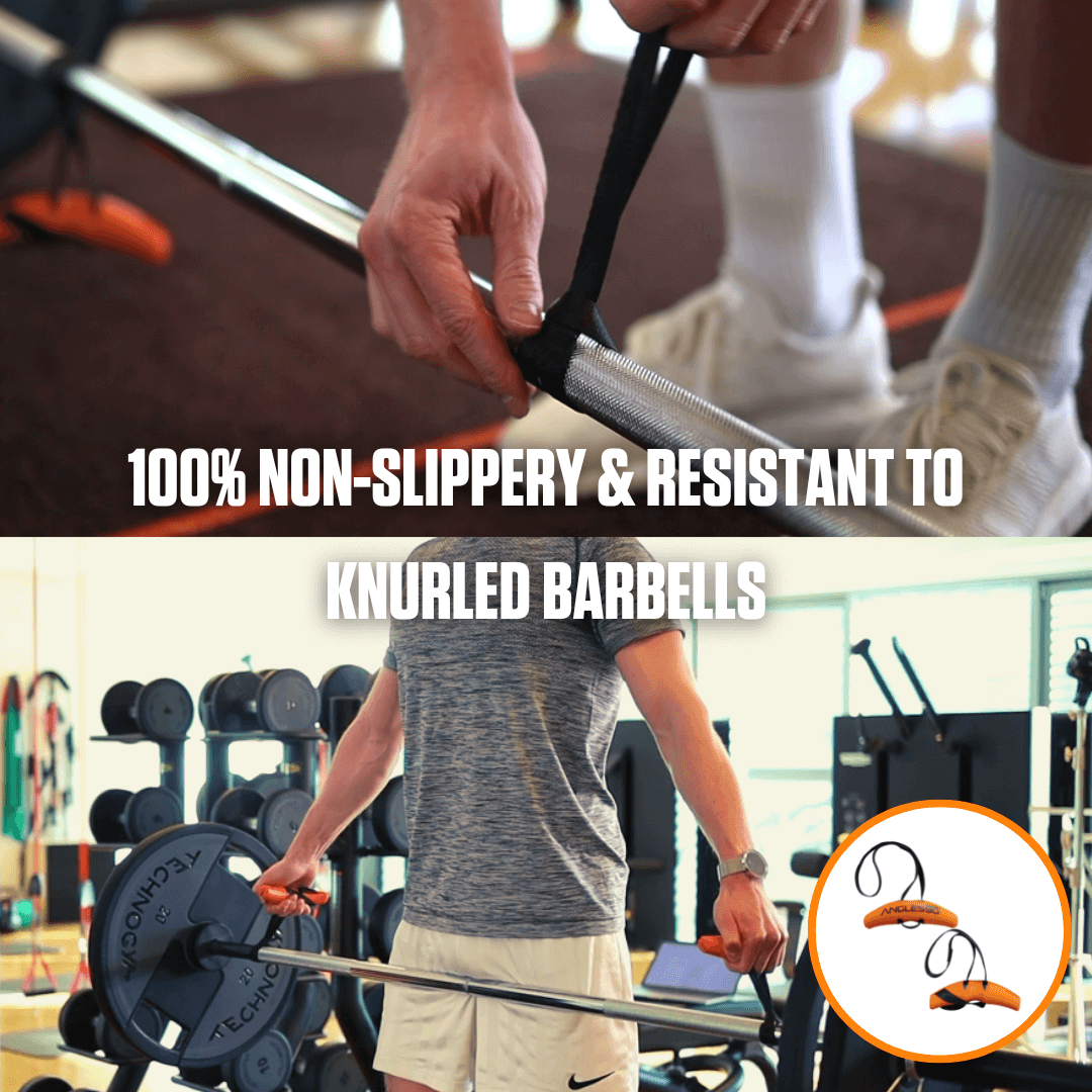 Experience ultimate grip strength with A90 Cable Pulley Set: 100% non-slippery & resistant to knurled barbells.