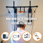 The A90 Home Gym Set gives you all you need for a full-body workout: grips, pulleys, sling trainer, and resistance bands.